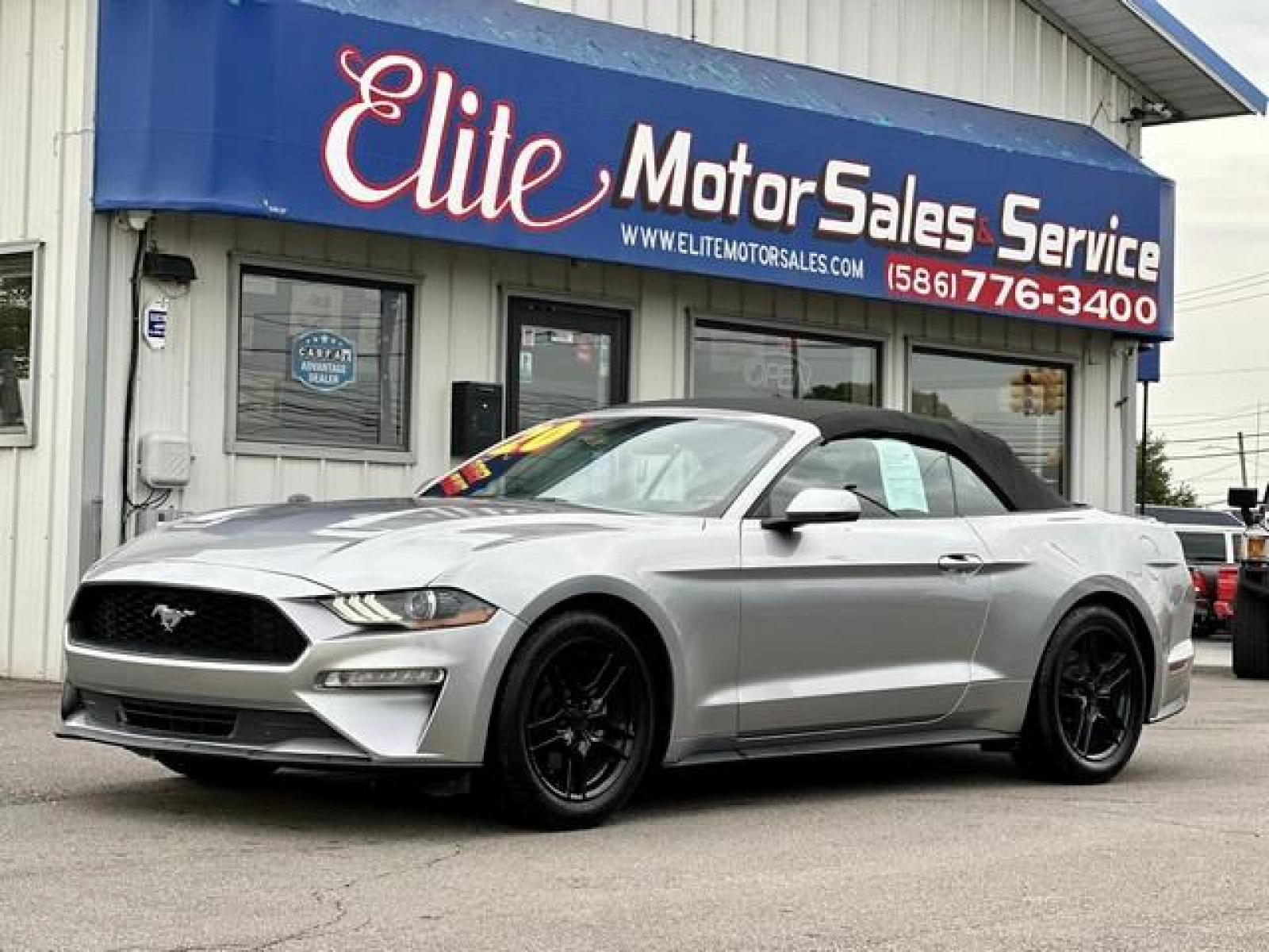 2020 ICONIC SILVER /Black FORD MUSTANG EcoBoost Premium Convertible (1FATP8UH2L5) with an L4,2.3L(140 CID), engine, AUTOMATIC transmission, located at 14600 Frazho Road, Warren, MI, 48089, (586) 776-3400, 42.485996, -82.974220 - Photo #0
