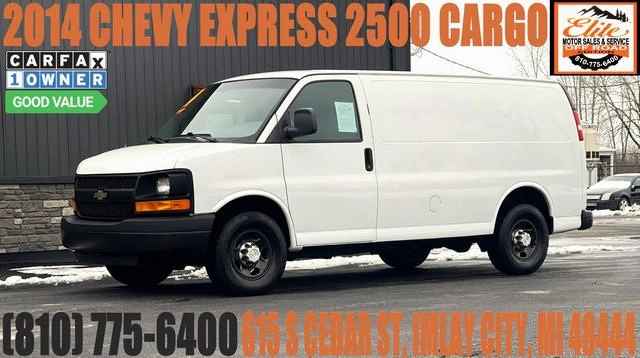 2014 WHITE CHEVROLET EXPRESS 2500 (1GCWGFBA8E1) with an V8,4.8L(294 CID),OHV engine, AUTOMATIC transmission, located at 14600 Frazho Road, Warren, MI, 48089, (586) 776-3400, 42.485996, -82.974220 - Photo #0
