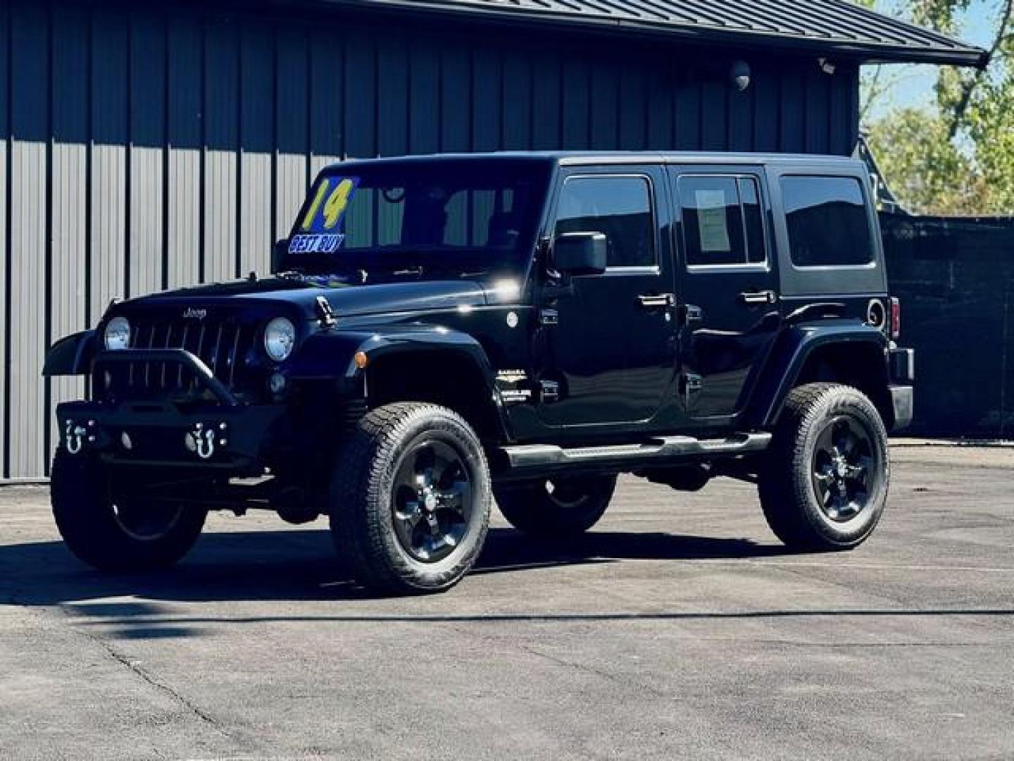 2014 BLACK JEEP WRANGLER (1C4BJWEG7EL) with an V6,3.6L(220 CID),DOHC engine, AUTOMATIC transmission, located at 14600 Frazho Road, Warren, MI, 48089, (586) 776-3400, 42.485996, -82.974220 - Photo#1
