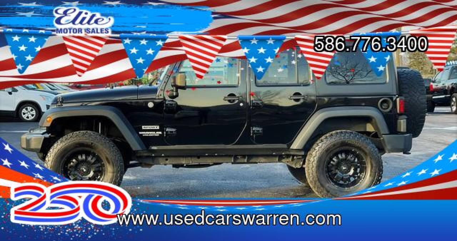 2014 BLACK JEEP WRANGLER (1C4BJWDG7EL) with an V6,3.6L(220 CID),DOHC engine, MANUAL transmission, located at 14600 Frazho Road, Warren, MI, 48089, (586) 776-3400, 42.485996, -82.974220- Photo#0