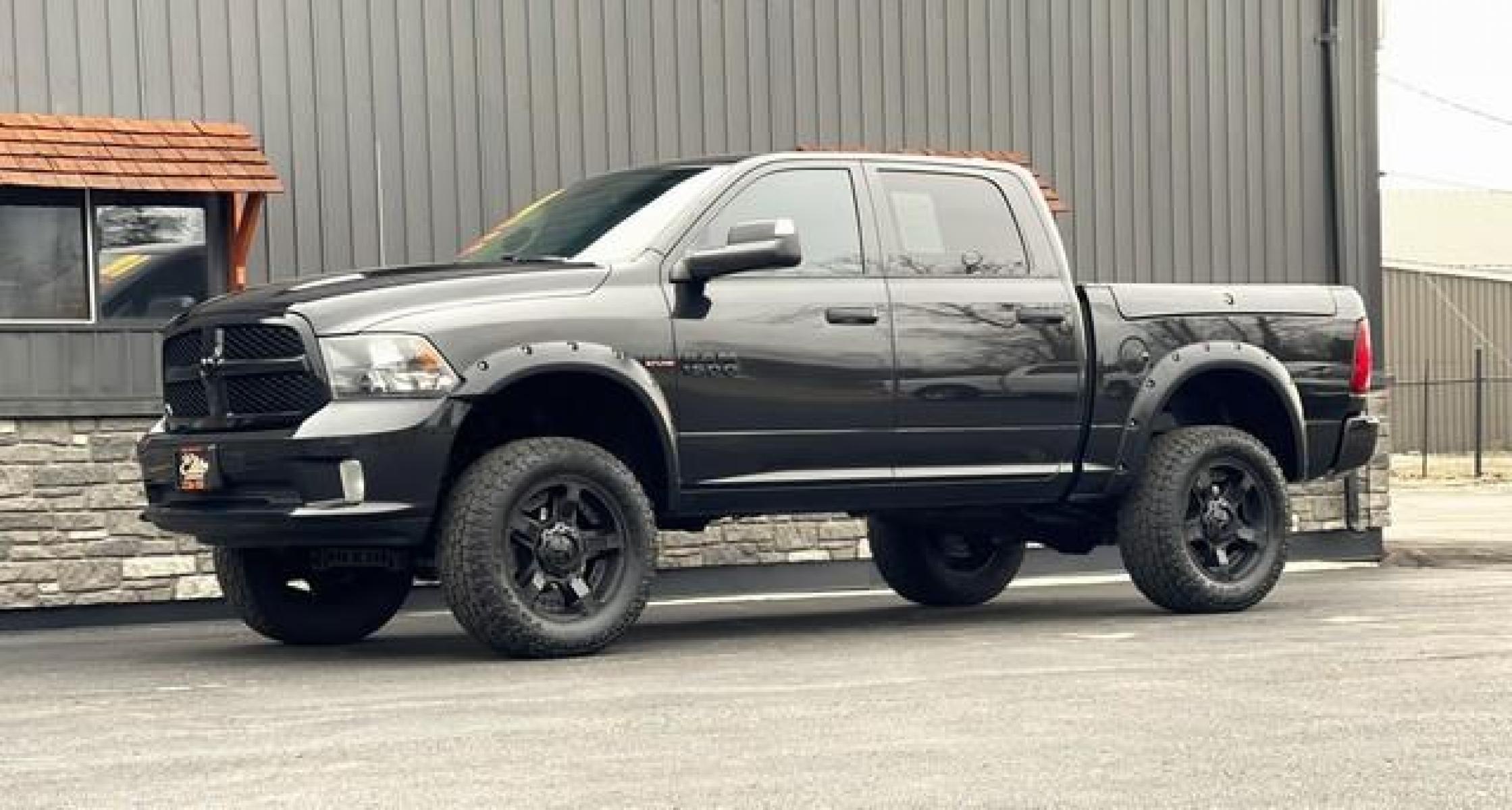 2018 BLACK RAM 1500 (1C6RR7KT6JS) with an V8,5.7L(345 CID),OHV engine, AUTOMATIC transmission, located at 14600 Frazho Road, Warren, MI, 48089, (586) 776-3400, 42.485996, -82.974220 - Photo #2