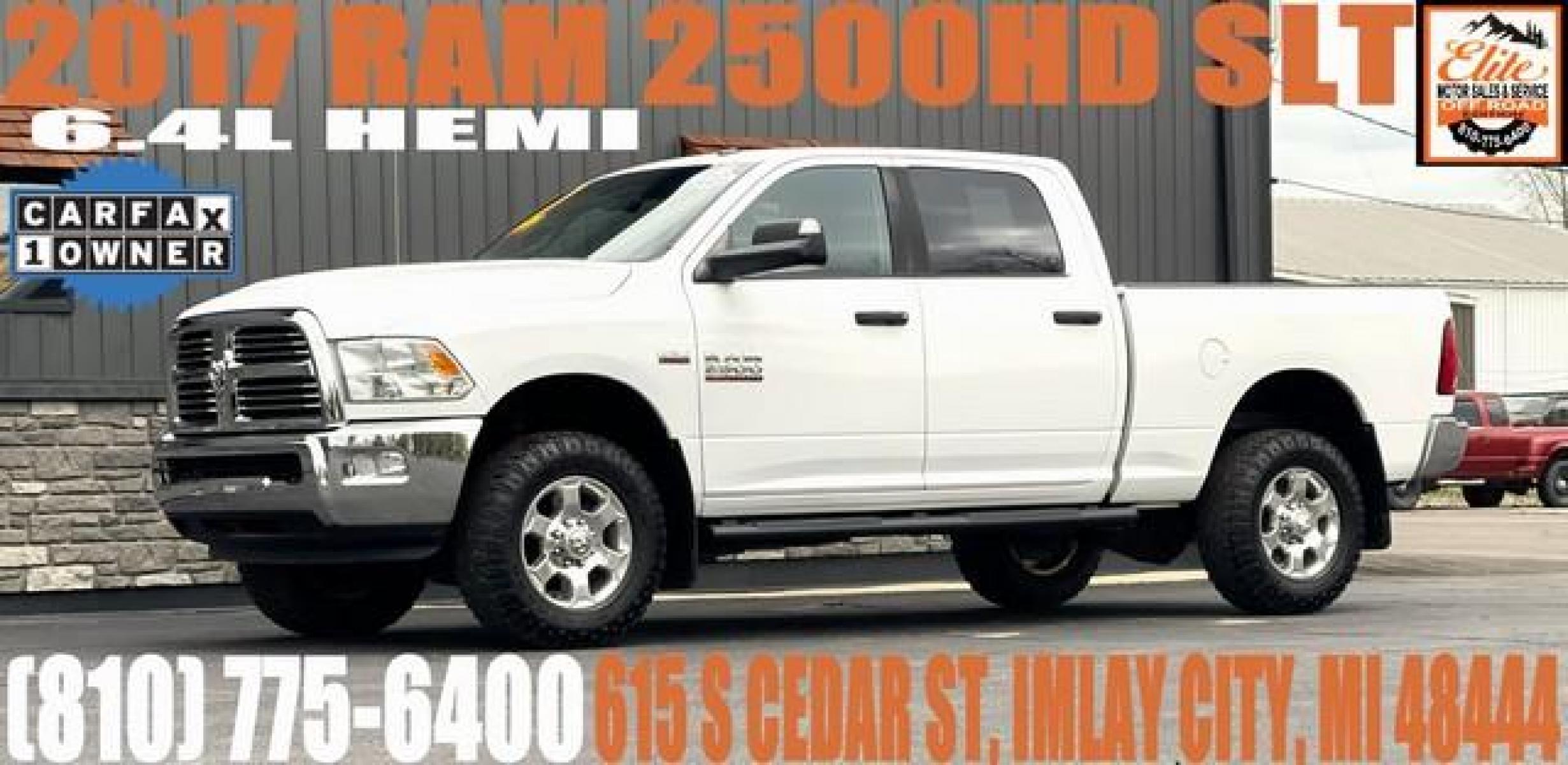 2017 WHITE RAM 2500 (3C6UR5DJ2HG) with an V8,6.4L(392 CID), engine, AUTOMATIC transmission, located at 14600 Frazho Road, Warren, MI, 48089, (586) 776-3400, 42.485996, -82.974220 - Photo #0