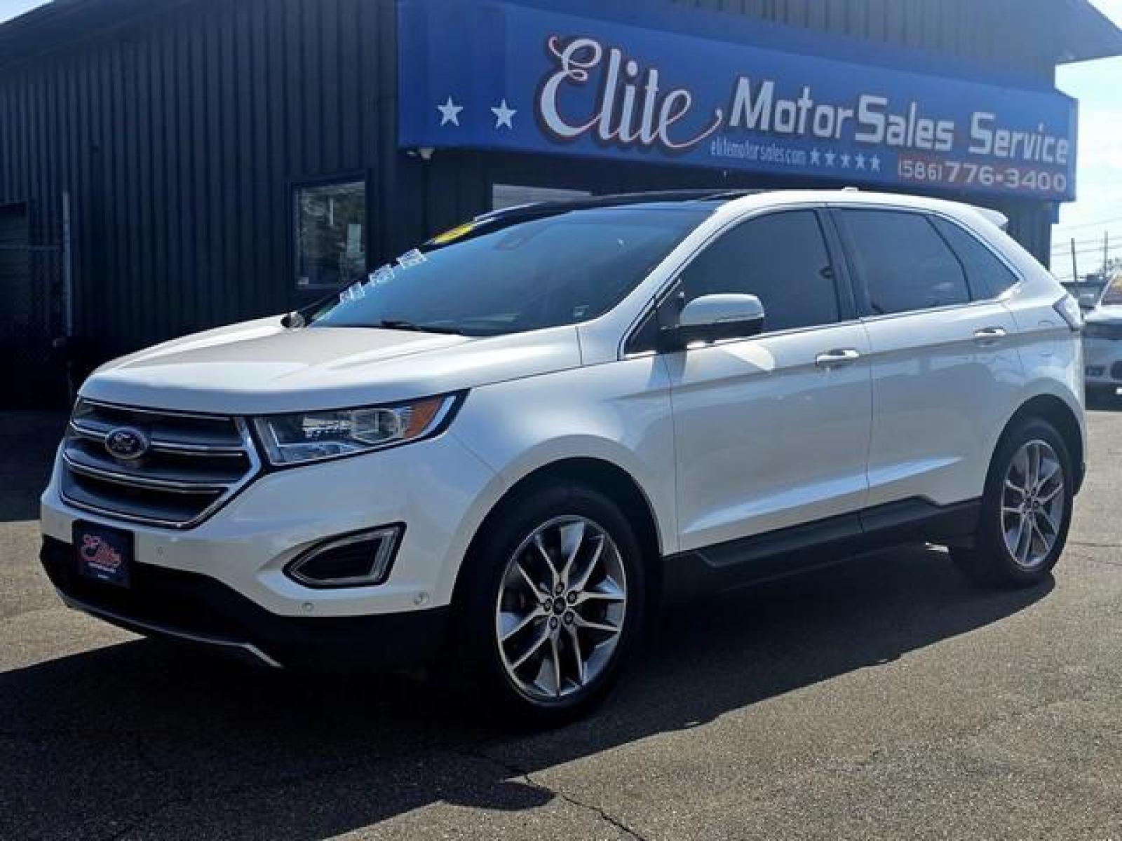 2016 WHITE PLATINUM TRI COAT FORD EDGE (2FMPK4K83GB) with an V6,3.5L(213 CID),DOHC engine, AUTOMATIC transmission, located at 14600 Frazho Road, Warren, MI, 48089, (586) 776-3400, 42.485996, -82.974220 - Photo #0