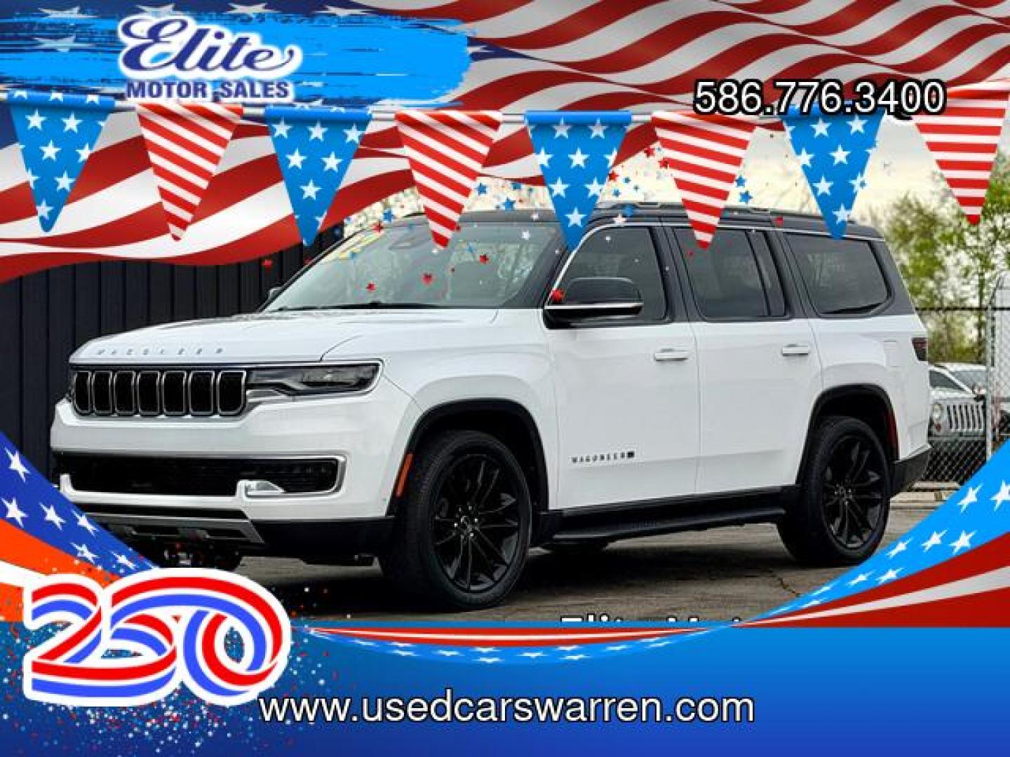 2022 WHITE JEEP WAGONEER (1C4SJVBT6NS) with an V8,5.7L(345 CID),OHV engine, AUTOMATIC transmission, located at 14600 Frazho Road, Warren, MI, 48089, (586) 776-3400, 42.485996, -82.974220- Photo#0