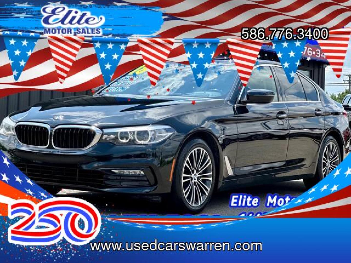 2018 BLACK BMW 530I XDRIVE (WBAJA7C58JW) with an L4,2.0L(122 CID),DOHC engine, AUTOMATIC transmission, located at 14600 Frazho Road, Warren, MI, 48089, (586) 776-3400, 42.485996, -82.974220- Photo#0