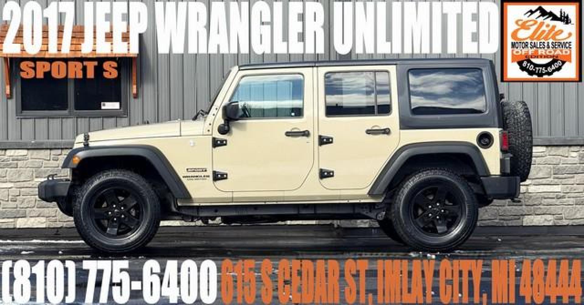 2017 SANDSTONE JEEP WRANGLER (1C4HJWDG7HL) with an V6,3.6L(220 CID),DOHC engine, AUTOMATIC transmission, located at 14600 Frazho Road, Warren, MI, 48089, (586) 776-3400, 42.485996, -82.974220 - Photo#0