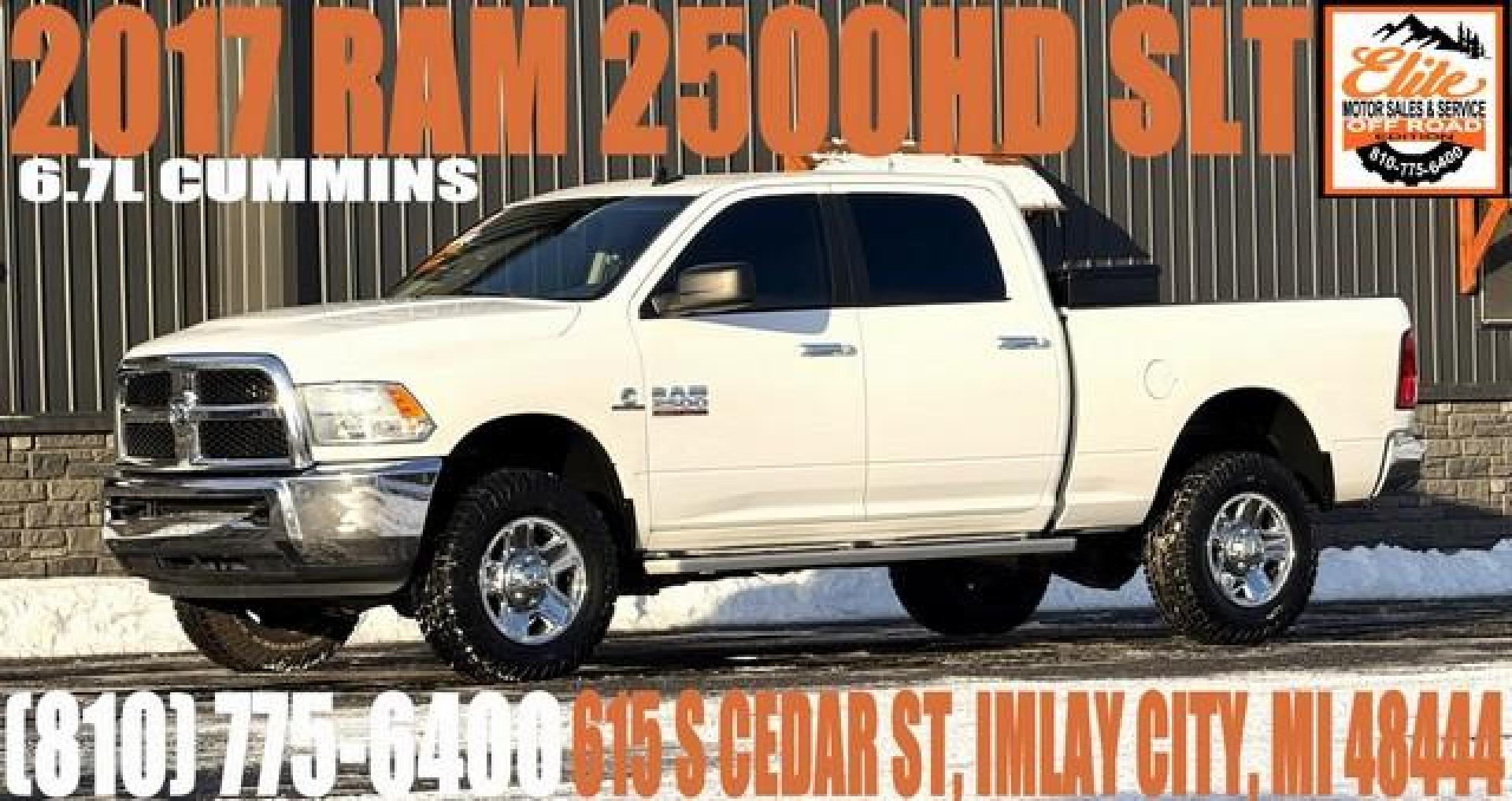 2017 WHITE RAM 2500 (3C6UR5DL9HG) with an L6,6.7L(408 CID),OHV engine, AUTOMATIC transmission, located at 14600 Frazho Road, Warren, MI, 48089, (586) 776-3400, 42.485996, -82.974220 - Photo#0
