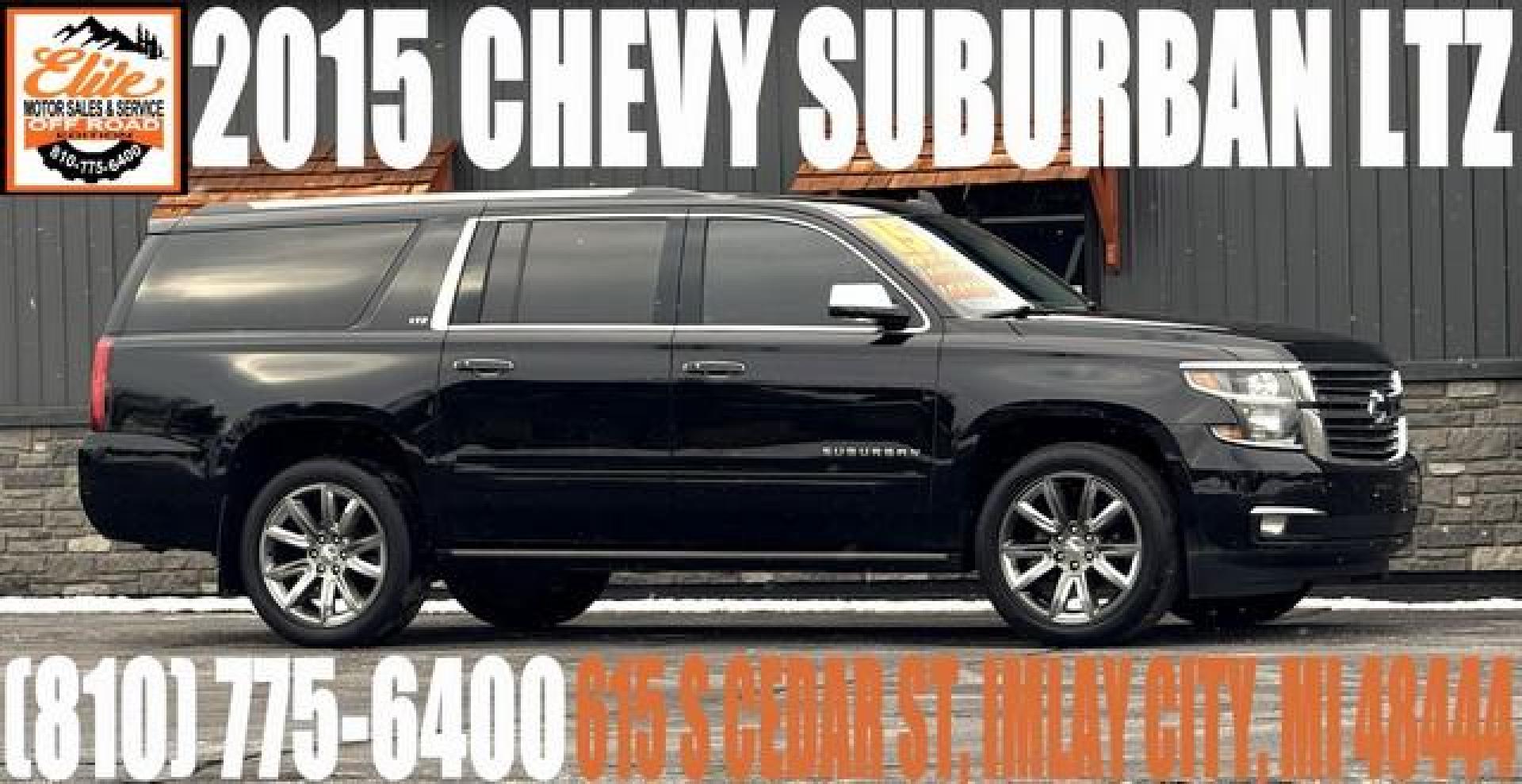 2015 BLACK CHEVROLET SUBURBAN (1GNSKKKC4FR) with an V8,5.3L(325 CID),OHV engine, AUTOMATIC transmission, located at 14600 Frazho Road, Warren, MI, 48089, (586) 776-3400, 42.485996, -82.974220 - Photo#0