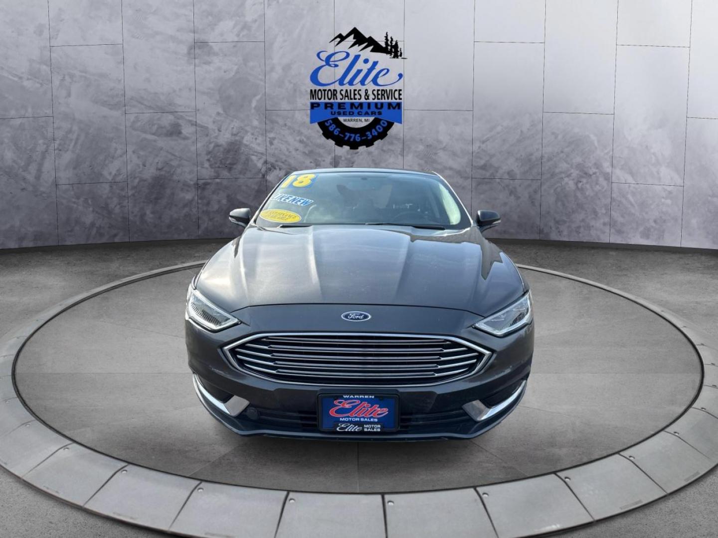 2018 GRAY FORD FUSION (3FA6P0T96JR) with an L4,2.0L(122 CID),DOHC engine, AUTOMATIC transmission, located at 14600 Frazho Road, Warren, MI, 48089, (586) 776-3400, 42.485996, -82.974220 - Photo#1