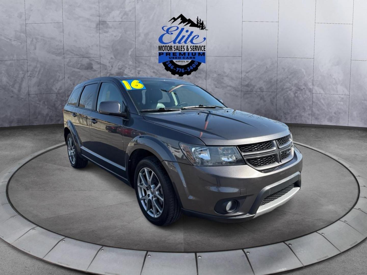 2016 GRAY DODGE JOURNEY (3C4PDDEG8GT) with an V6,3.6L(220 CID),DOHC engine, AUTOMATIC transmission, located at 14600 Frazho Road, Warren, MI, 48089, (586) 776-3400, 42.485996, -82.974220 - Photo#2