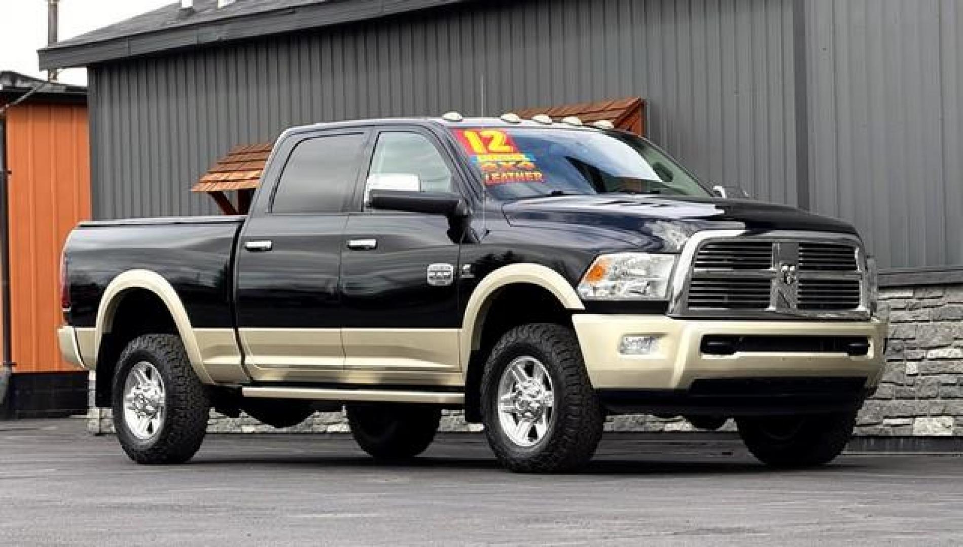 2012 BLACK RAM 3500 LONGHORN (3C63D3FL5CG) with an L6,6.7L(408 CID),OHV engine, AUTOMATIC transmission, located at 14600 Frazho Road, Warren, MI, 48089, (586) 776-3400, 42.485996, -82.974220 - Photo#0