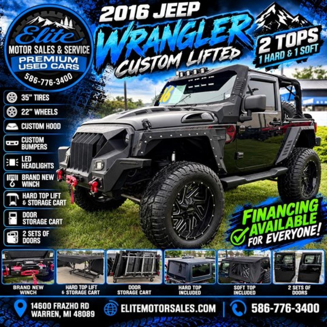 2016 BLACK JEEP WRANGLER (1C4AJWBG1GL) with an V6,3.6L(220 CID),DOHC engine, AUTOMATIC transmission, located at 14600 Frazho Road, Warren, MI, 48089, (586) 776-3400, 42.485996, -82.974220- Photo#0