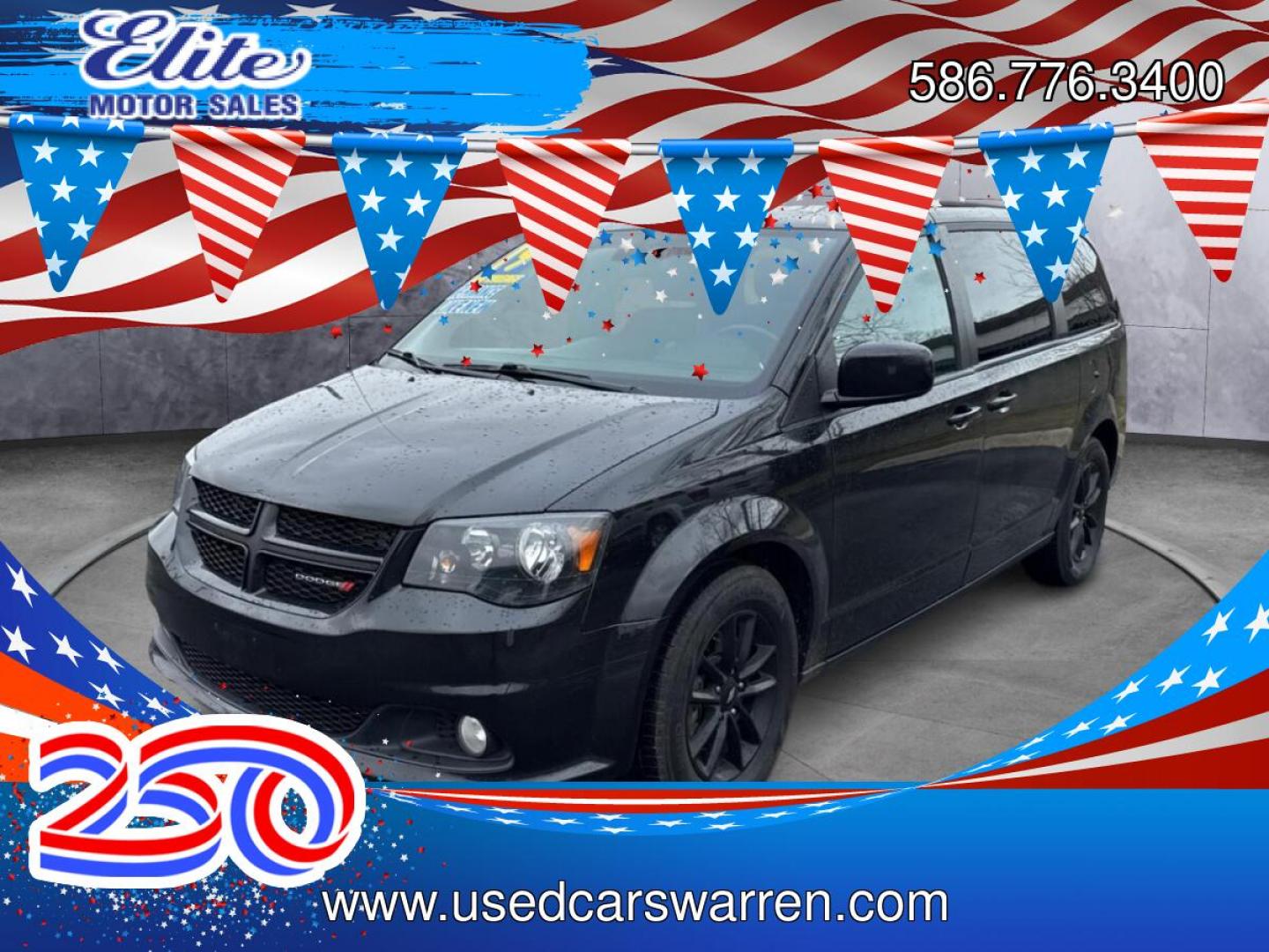 2019 BLACK DODGE GRAND CARAVAN (2C4RDGEG6KR) with an V6,3.6L(220 CID),DOHC engine, AUTOMATIC transmission, located at 14600 Frazho Road, Warren, MI, 48089, (586) 776-3400, 42.485996, -82.974220- Photo#0