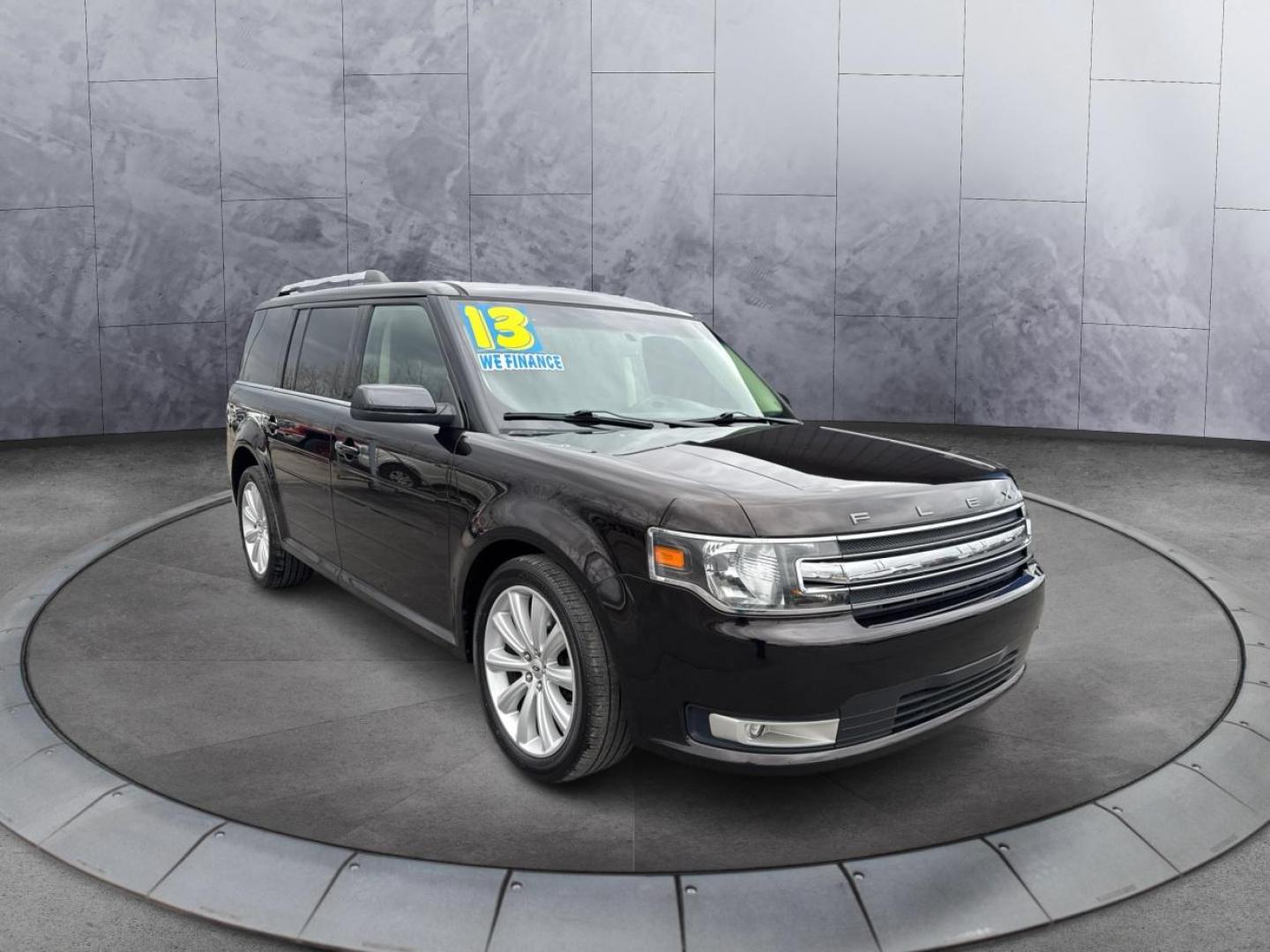 2013 BLACK FORD FLEX (2FMGK5C80DB) with an V6,3.5L(213 CID),DOHC engine, AUTOMATIC transmission, located at 14600 Frazho Road, Warren, MI, 48089, (586) 776-3400, 42.485996, -82.974220 - Photo#2