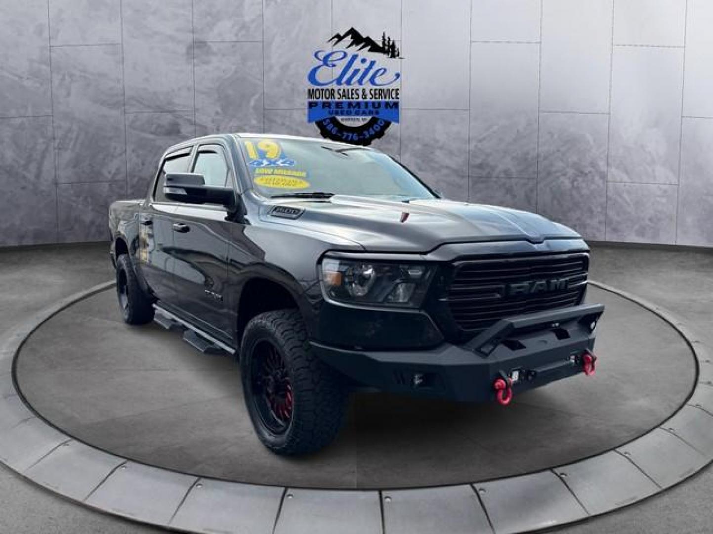 2019 BLACK RAM 1500 (1C6SRFFT5KN) with an V8,5.7L(345 CID),OHV engine, AUTOMATIC transmission, located at 14600 Frazho Road, Warren, MI, 48089, (586) 776-3400, 42.485996, -82.974220 - Photo#2