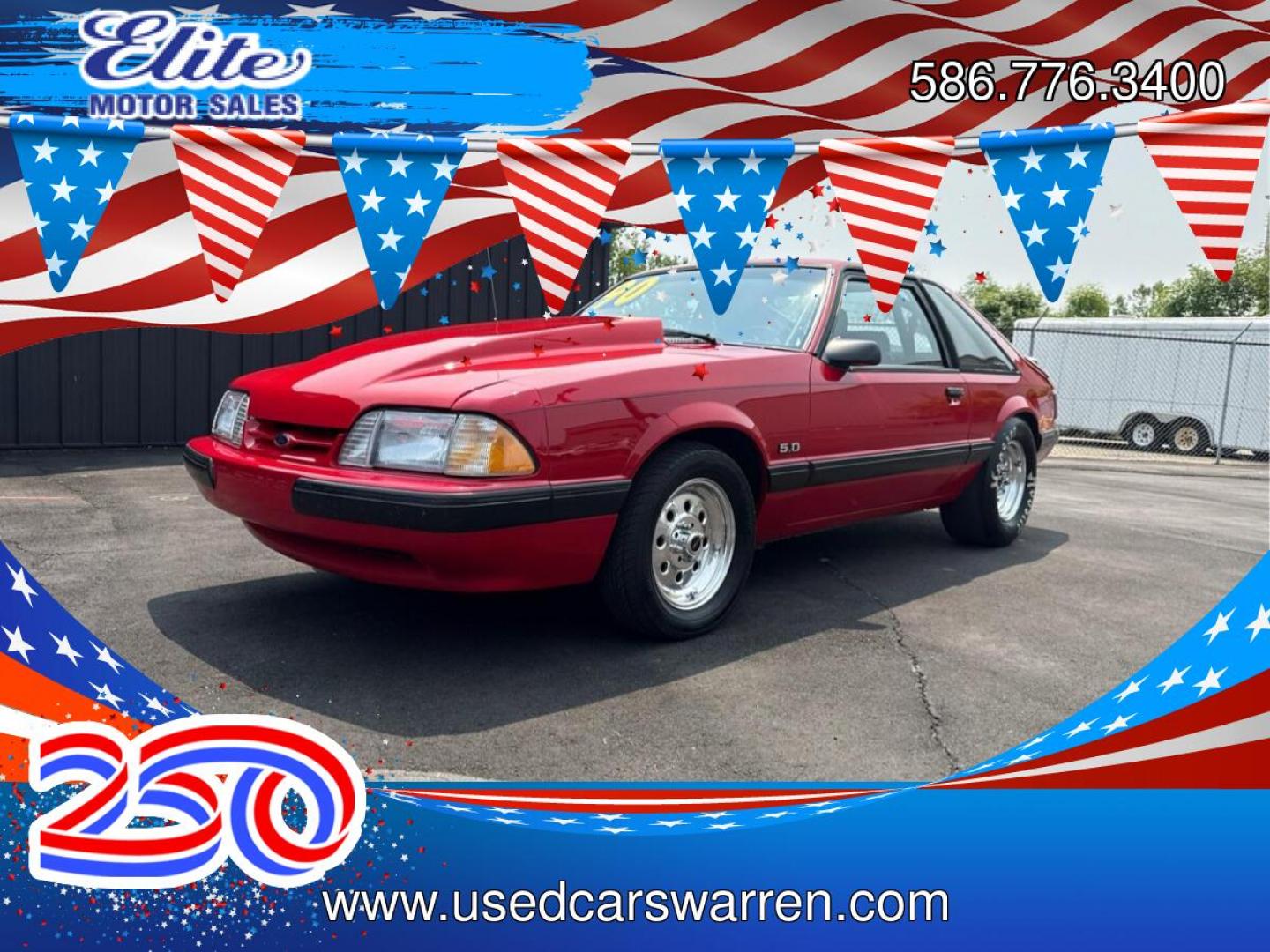1990 RED FORD MUSTANG (1FACP41E6LF) with an V8,5.0L(302 CID),OHV engine, AUTOMATIC transmission, located at 14600 Frazho Road, Warren, MI, 48089, (586) 776-3400, 42.485996, -82.974220- Photo#0