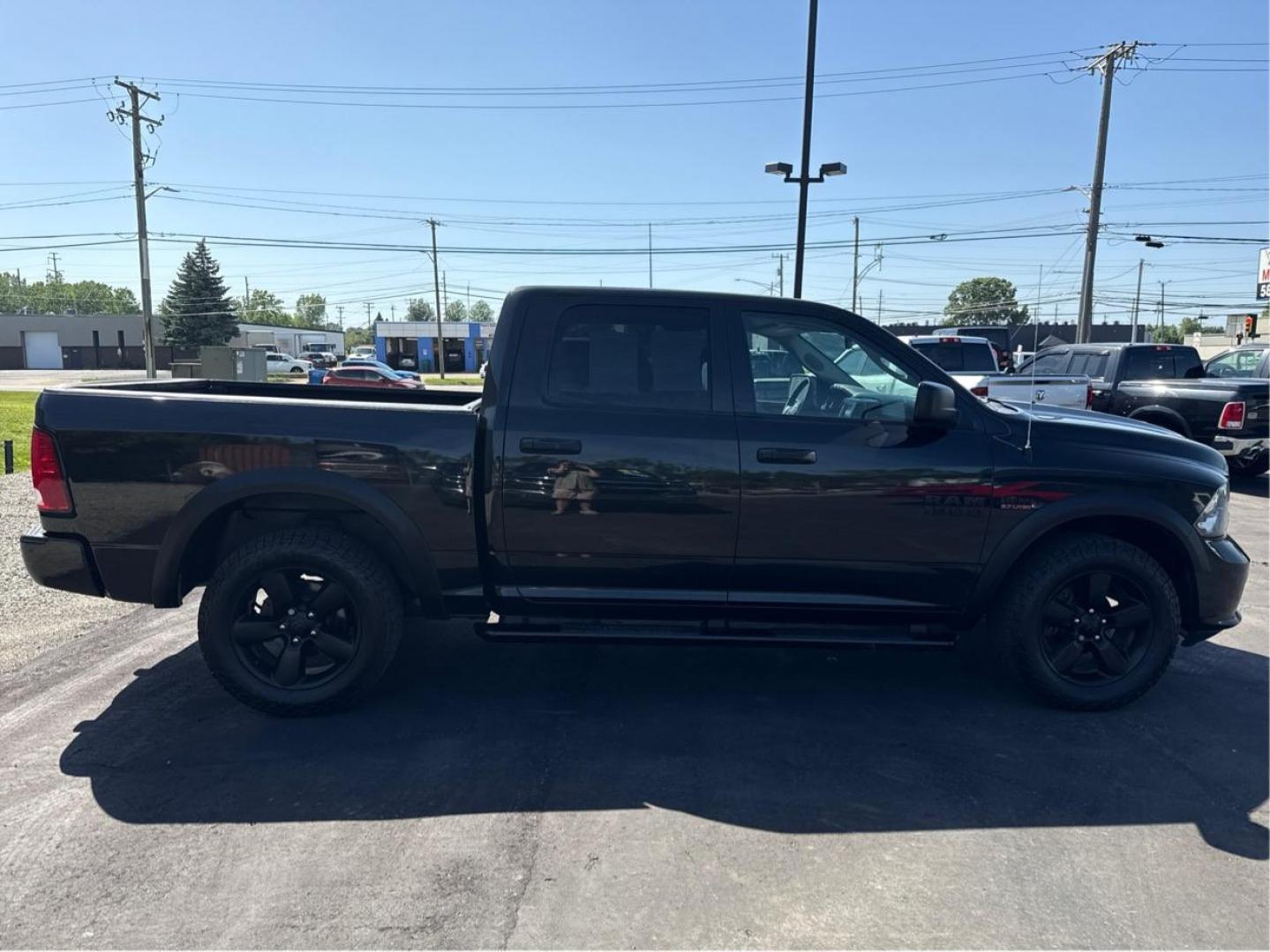 2018 BLACK RAM 1500 (1C6RR7KT6JS) with an V8,5.7L(345 CID),OHV engine, AUTOMATIC transmission, located at 14600 Frazho Road, Warren, MI, 48089, (586) 776-3400, 42.485996, -82.974220 - Photo#3