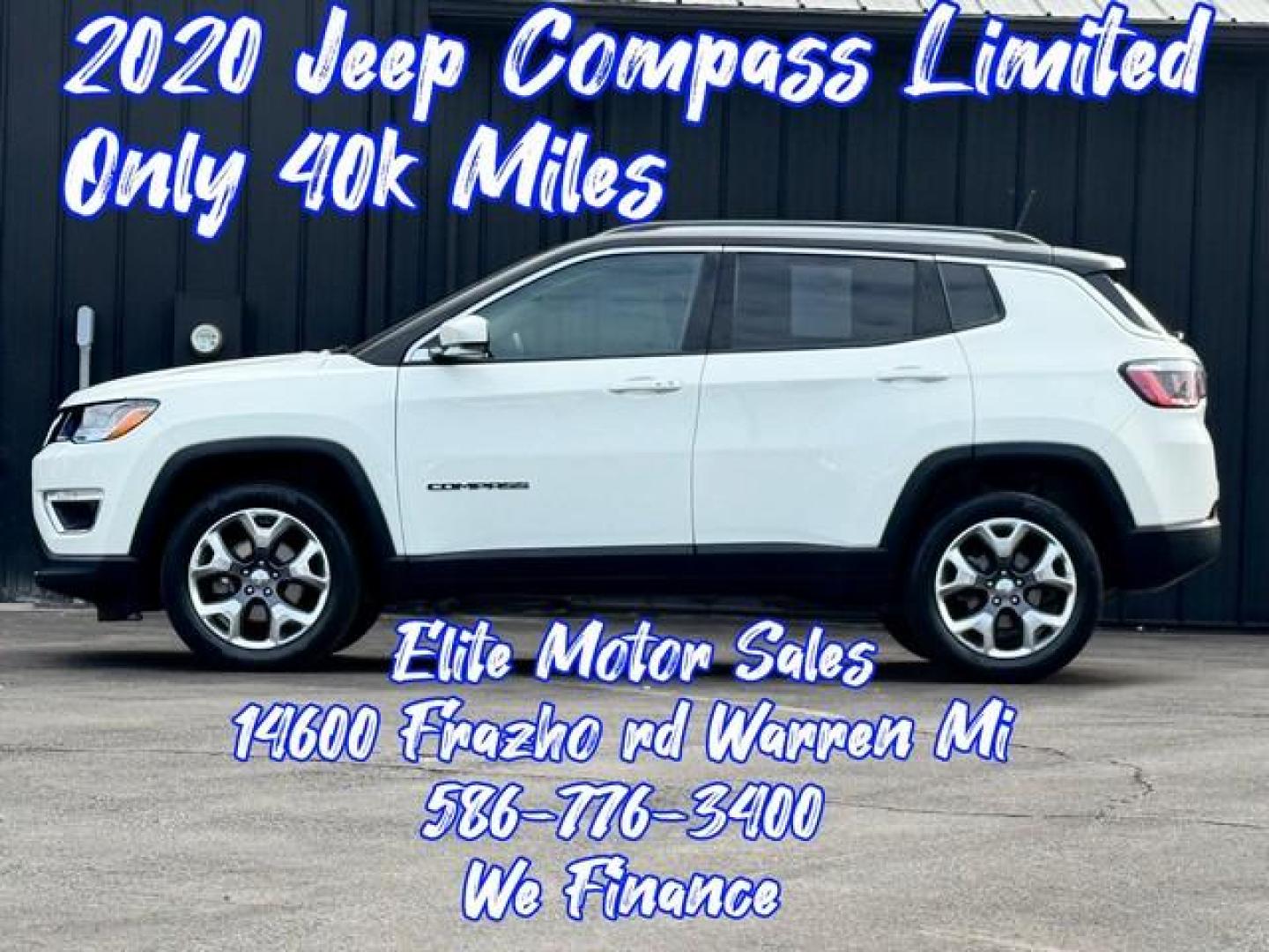 2020 WHITE JEEP COMPASS (3C4NJDCB0LT) with an L4,2.4L(144 CID), engine, AUTOMATIC transmission, located at 14600 Frazho Road, Warren, MI, 48089, (586) 776-3400, 42.485996, -82.974220 - Photo#0