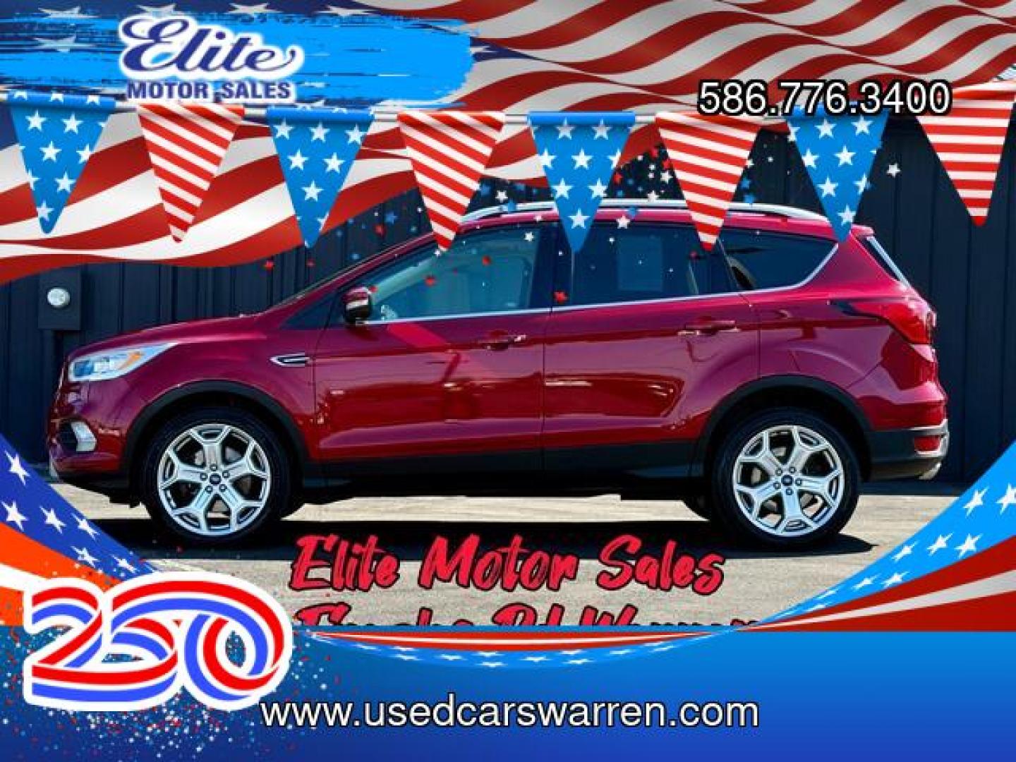 2019 RUBY RED METALLIC FORD ESCAPE (1FMCU9J92KU) with an L4,2.0L(122 CID),DOHC engine, AUTOMATIC transmission, located at 14600 Frazho Road, Warren, MI, 48089, (586) 776-3400, 42.485996, -82.974220- Photo#0