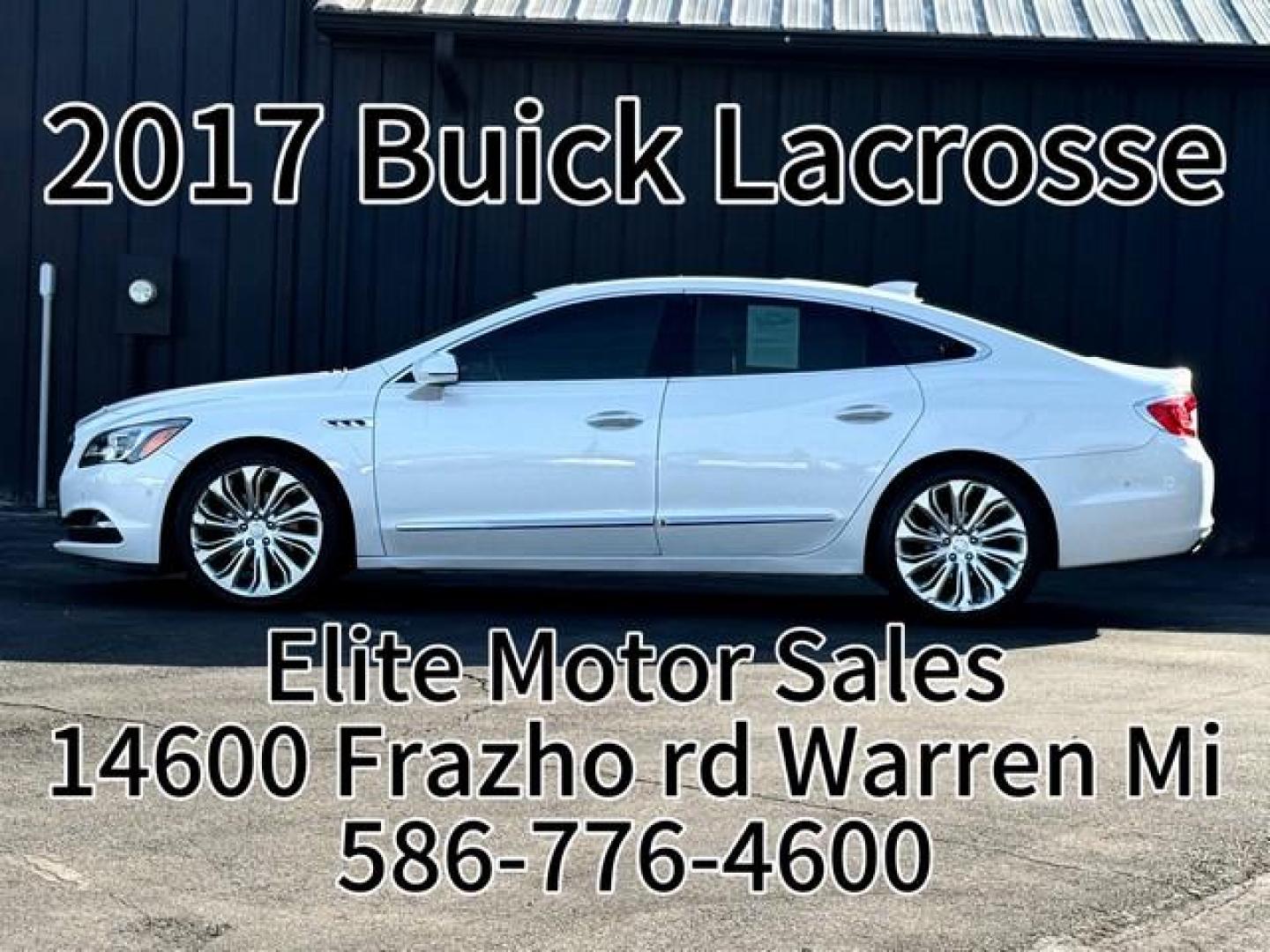2017 WHITE BUICK LACROSSE (1G4ZR5SSXHU) with an V6,3.6L(222 CID),DOHC engine, AUTOMATIC transmission, located at 14600 Frazho Road, Warren, MI, 48089, (586) 776-3400, 42.485996, -82.974220 - Photo#0