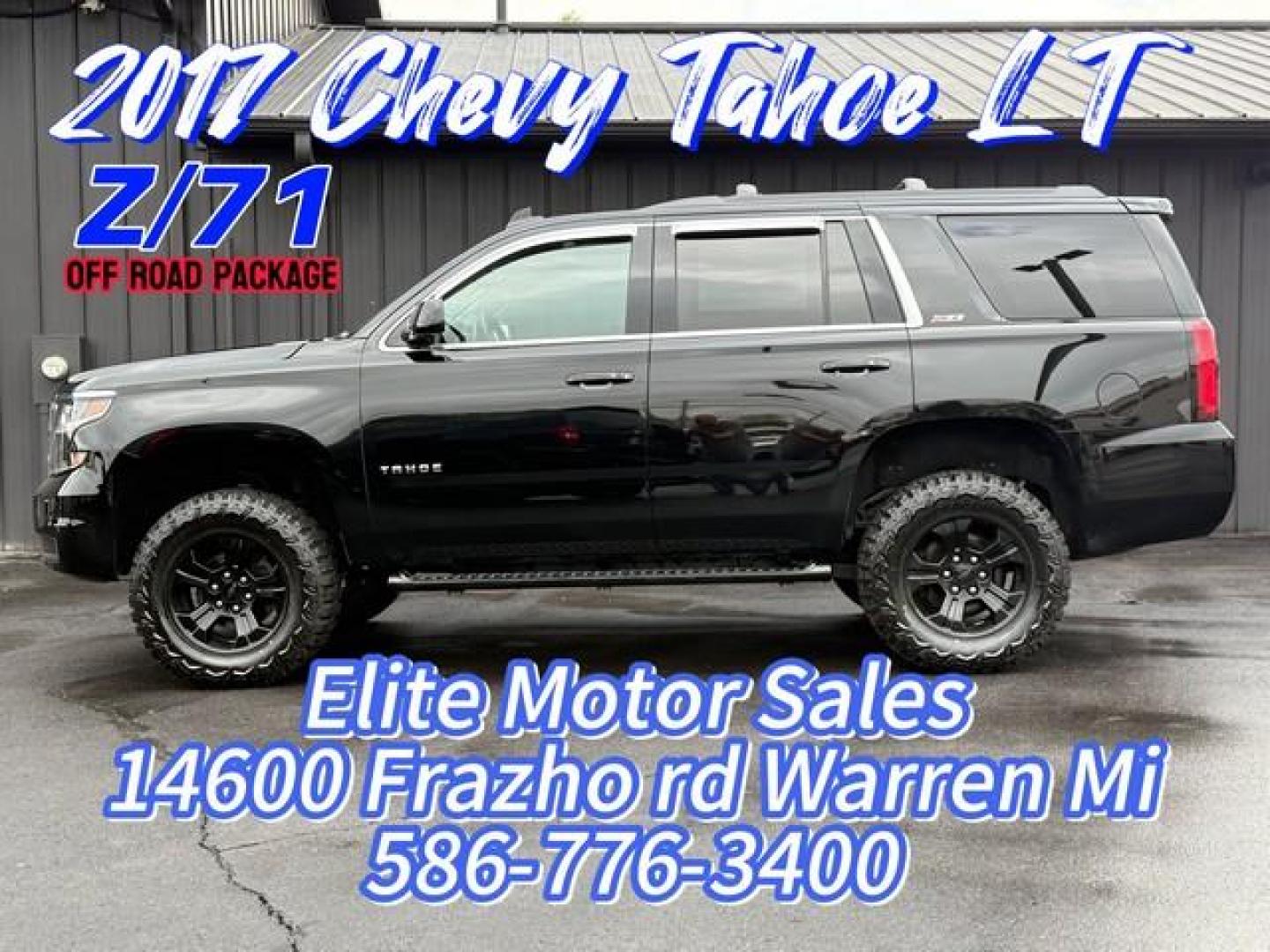 2017 BLACK CHEVROLET TAHOE (1GNSKBKC9HR) with an V8,5.3L(325 CID),OHV engine, AUTOMATIC transmission, located at 14600 Frazho Road, Warren, MI, 48089, (586) 776-3400, 42.485996, -82.974220 - Photo#0