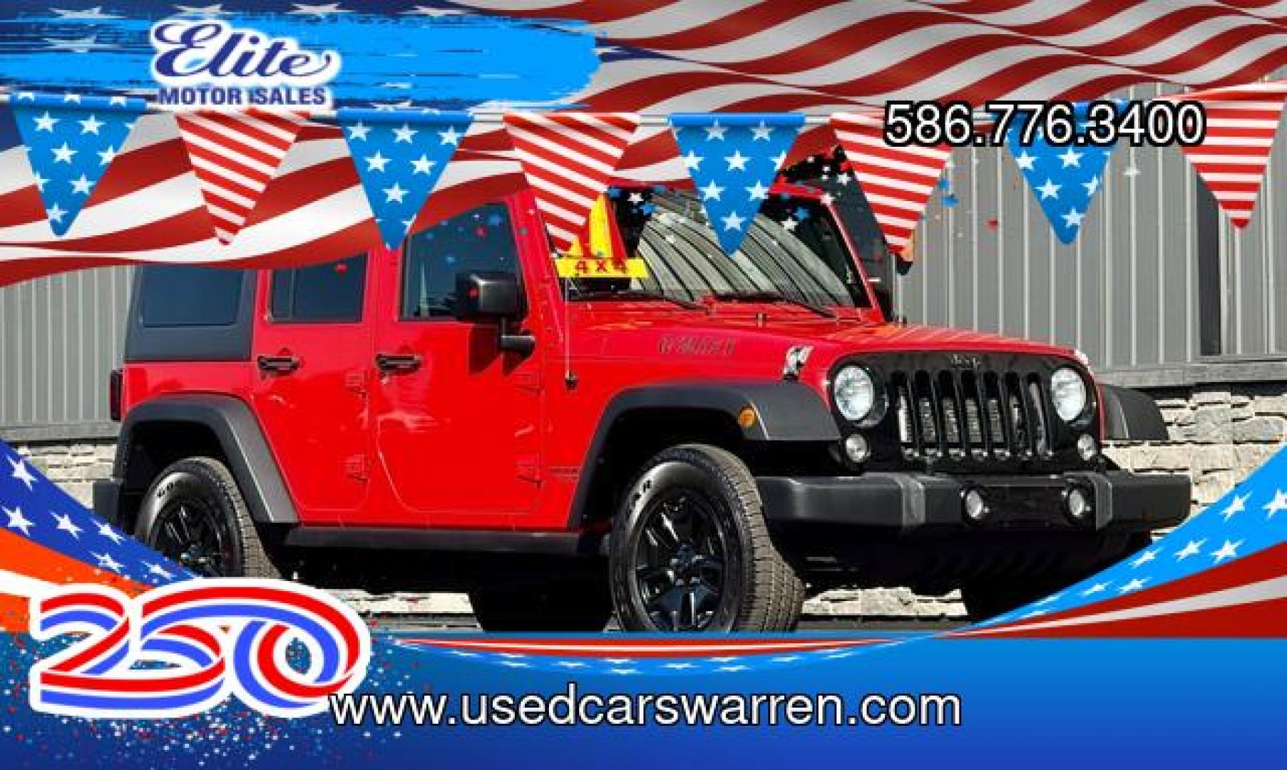 2017 FIRE CRACKER RED JEEP WRANGLER (1C4BJWDG4HL) with an V6,3.6L(220 CID),DOHC engine, AUTOMATIC transmission, located at 14600 Frazho Road, Warren, MI, 48089, (586) 776-3400, 42.485996, -82.974220- Photo#0