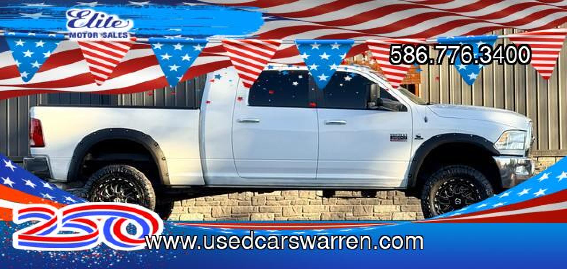 2012 WHITE RAM 3500 SLT (3C63D3LLXCG) with an L6,6.7L(408 CID),OHV engine, AUTOMATIC transmission, located at 14600 Frazho Road, Warren, MI, 48089, (586) 776-3400, 42.485996, -82.974220- Photo#0