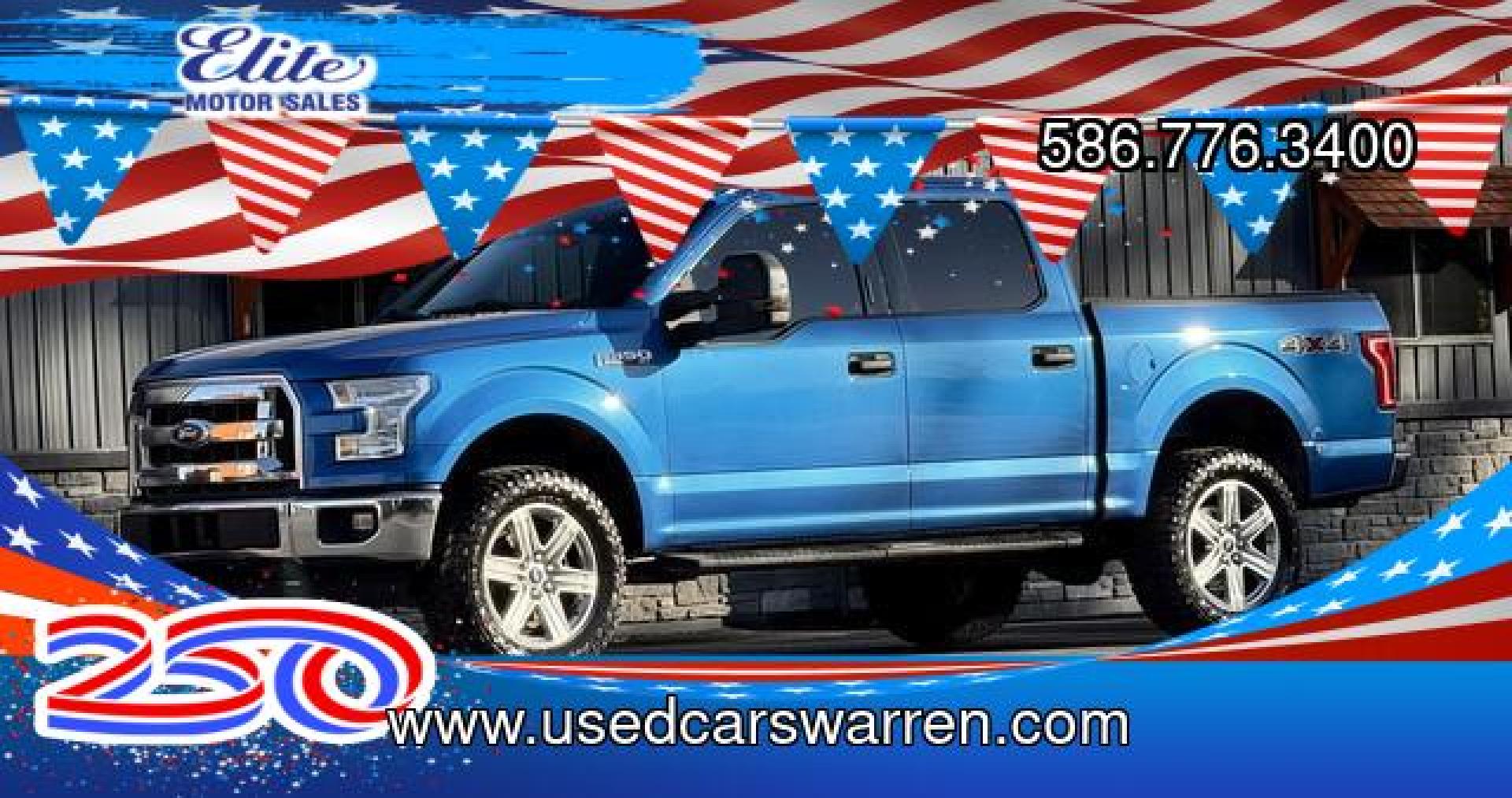2015 BLUE FORD F-150 (1FTEW1EF7FF) with an V8,5.0L(302 CID),DOHC engine, AUTOMATIC transmission, located at 14600 Frazho Road, Warren, MI, 48089, (586) 776-3400, 42.485996, -82.974220- Photo#0
