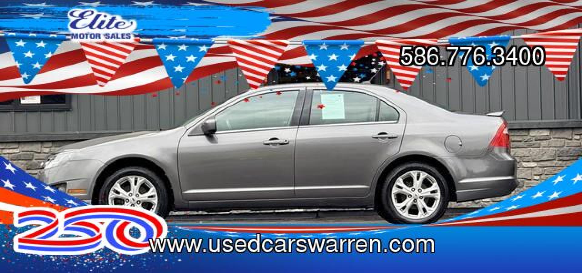 2012 GRAY FORD FUSION (3FAHP0HA6CR) with an L4,2.5L(152 CID),DOHC engine, AUTOMATIC transmission, located at 14600 Frazho Road, Warren, MI, 48089, (586) 776-3400, 42.485996, -82.974220- Photo#0