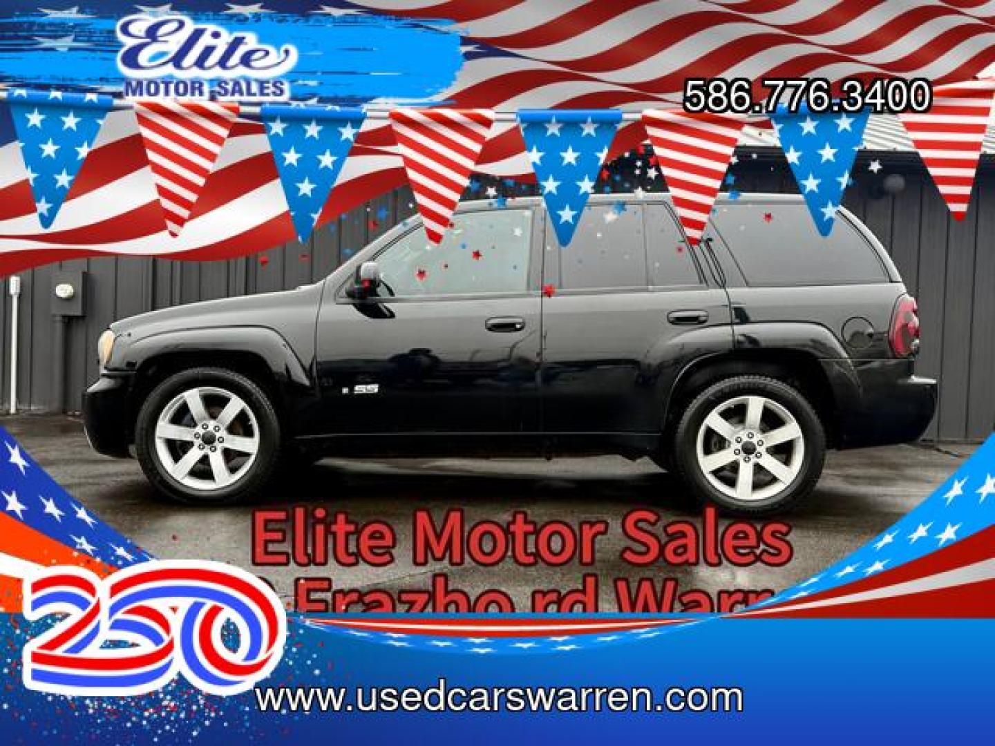 2007 BLACK CHEVROLET TRAILBLAZER (1GNES13H572) with an V8,6.0L(364 CID),OHV engine, AUTOMATIC transmission, located at 14600 Frazho Road, Warren, MI, 48089, (586) 776-3400, 42.485996, -82.974220- Photo#0