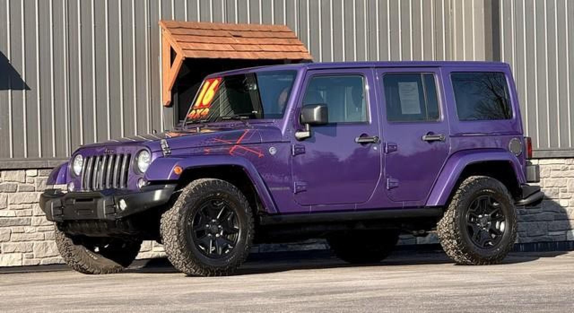 2016 PURPLE JEEP WRANGLER (1C4BJWEG1GL) with an V6,3.6L(220 CID),DOHC engine, AUTOMATIC transmission, located at 14600 Frazho Road, Warren, MI, 48089, (586) 776-3400, 42.485996, -82.974220 - Photo#2