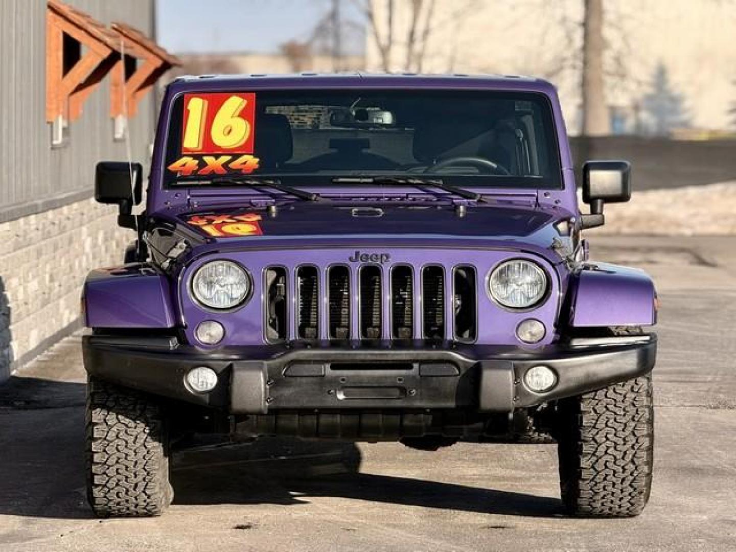 2016 PURPLE JEEP WRANGLER (1C4BJWEG1GL) with an V6,3.6L(220 CID),DOHC engine, AUTOMATIC transmission, located at 14600 Frazho Road, Warren, MI, 48089, (586) 776-3400, 42.485996, -82.974220 - Photo#3