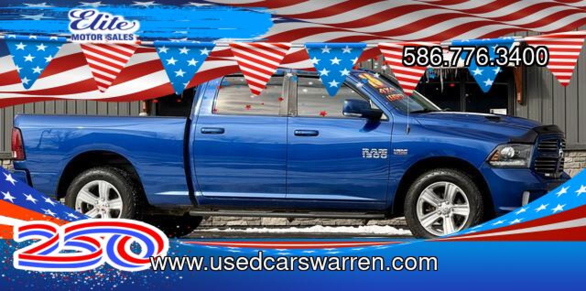 2016 BLUE RAM 1500 (1C6RR7UT0GS) with an V8,5.7L(345 CID),OHV engine, AUTOMATIC transmission, located at 14600 Frazho Road, Warren, MI, 48089, (586) 776-3400, 42.485996, -82.974220- Photo#0