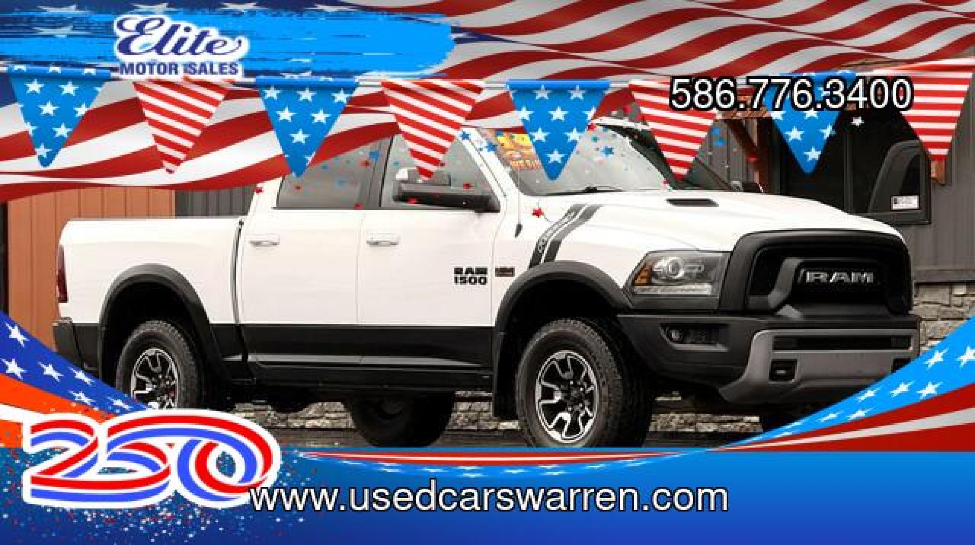 2018 WHITE RAM 1500 (1C6RR7YT9JS) with an V8,5.7L(345 CID),OHV engine, AUTOMATIC transmission, located at 14600 Frazho Road, Warren, MI, 48089, (586) 776-3400, 42.485996, -82.974220- Photo#0
