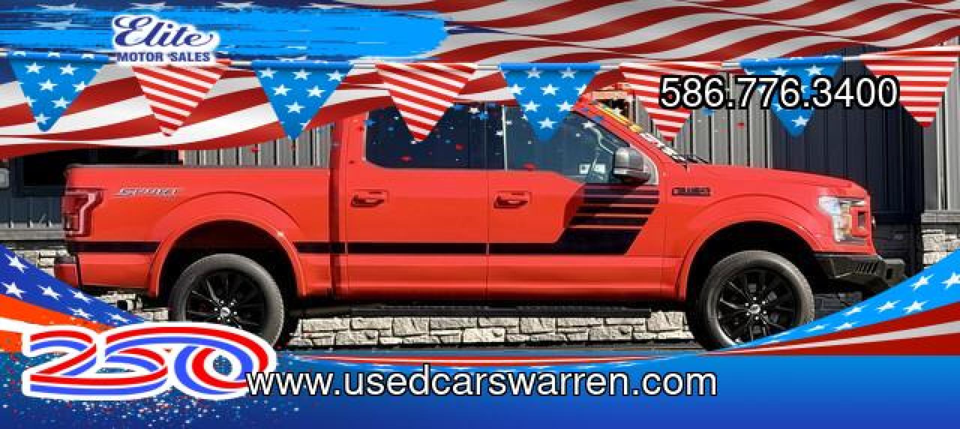 2018 RED FORD F-150 (1FTEW1E51JF) with an V8,5.0L(302 CID),DOHC engine, AUTOMATIC transmission, located at 14600 Frazho Road, Warren, MI, 48089, (586) 776-3400, 42.485996, -82.974220- Photo#0