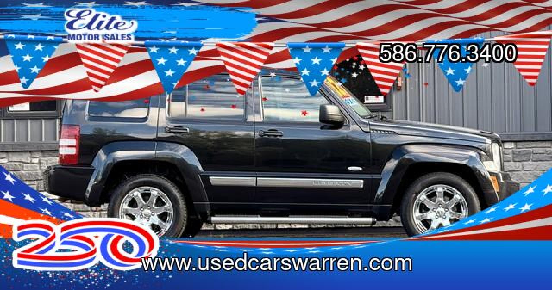 2012 BLACK JEEP LIBERTY (1C4PJMAK8CW) with an V6,3.7L(226 CID),SOHC engine, AUTOMATIC transmission, located at 14600 Frazho Road, Warren, MI, 48089, (586) 776-3400, 42.485996, -82.974220- Photo#0