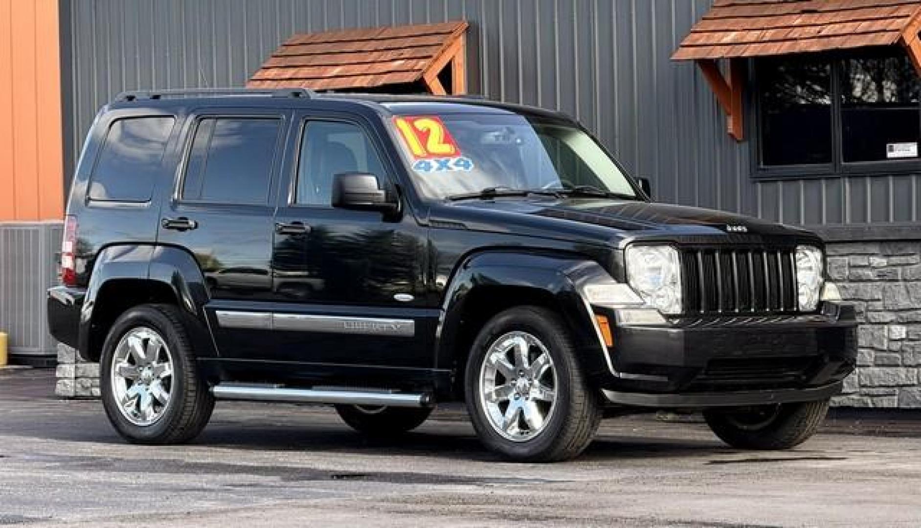 2012 BLACK JEEP LIBERTY (1C4PJMAK8CW) with an V6,3.7L(226 CID),SOHC engine, AUTOMATIC transmission, located at 14600 Frazho Road, Warren, MI, 48089, (586) 776-3400, 42.485996, -82.974220 - Photo#1
