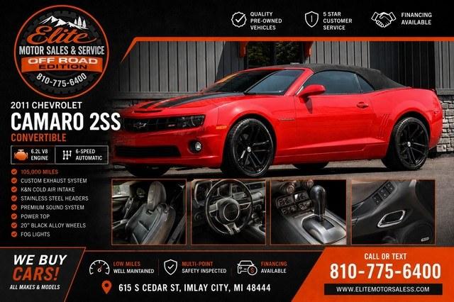 2011 CHERRY RED CHEVROLET CAMARO (2G1FK3DJXB9) with an V8,6.2L(376 CID),OHV engine, AUTOMATIC transmission, located at 14600 Frazho Road, Warren, MI, 48089, (586) 776-3400, 42.485996, -82.974220- Photo#0