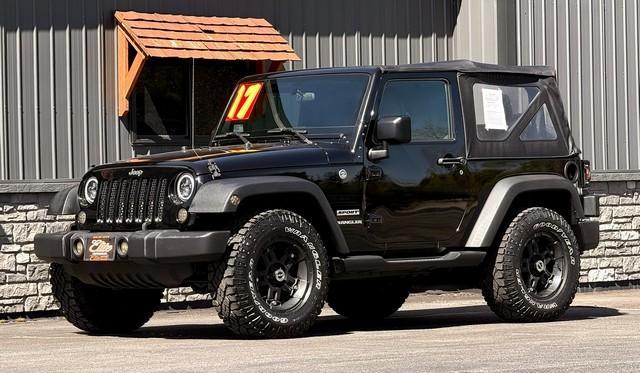 2017 BLACK JEEP WRANGLER (1C4AJWAG6HL) with an V6,3.6L(220 CID),DOHC engine, MANUAL transmission, located at 14600 Frazho Road, Warren, MI, 48089, (586) 776-3400, 42.485996, -82.974220- Photo#2