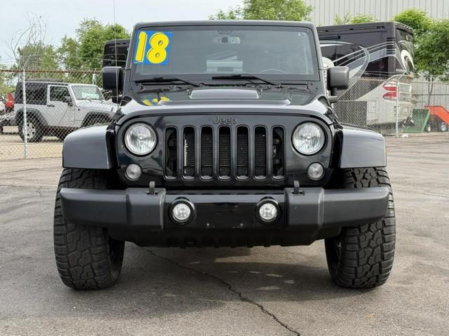 2018 BLACK JEEP WRANGLER JK (1C4AJWBG4JL) with an V6,3.6L(220 CID),DOHC engine, AUTOMATIC transmission, located at 14600 Frazho Road, Warren, MI, 48089, (586) 776-3400, 42.485996, -82.974220 - Photo#2