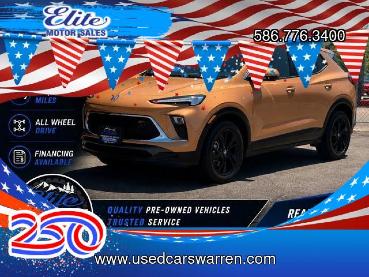 2024 GOLD BUICK ENCORE GX (KL4AMESL4RB) with an L3,1.3L(83 CID), engine, AUTOMATIC transmission, located at 14600 Frazho Road, Warren, MI, 48089, (586) 776-3400, 42.485996, -82.974220- Photo#0