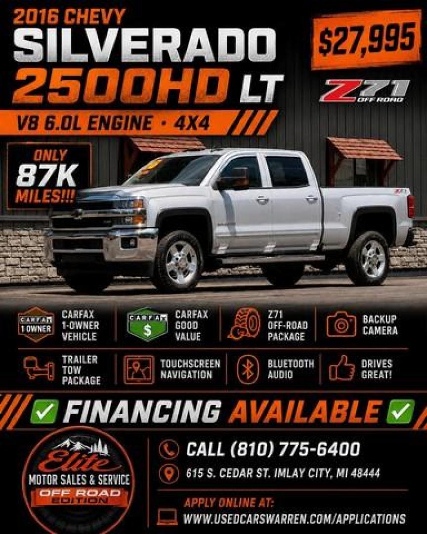 2016 SILVER CHEVROLET SILVERADO 2500 HD (1GC1KVEG0GF) with an V8,6.0L(364 CID),OHV engine, AUTOMATIC transmission, located at 14600 Frazho Road, Warren, MI, 48089, (586) 776-3400, 42.485996, -82.974220 - Photo#0
