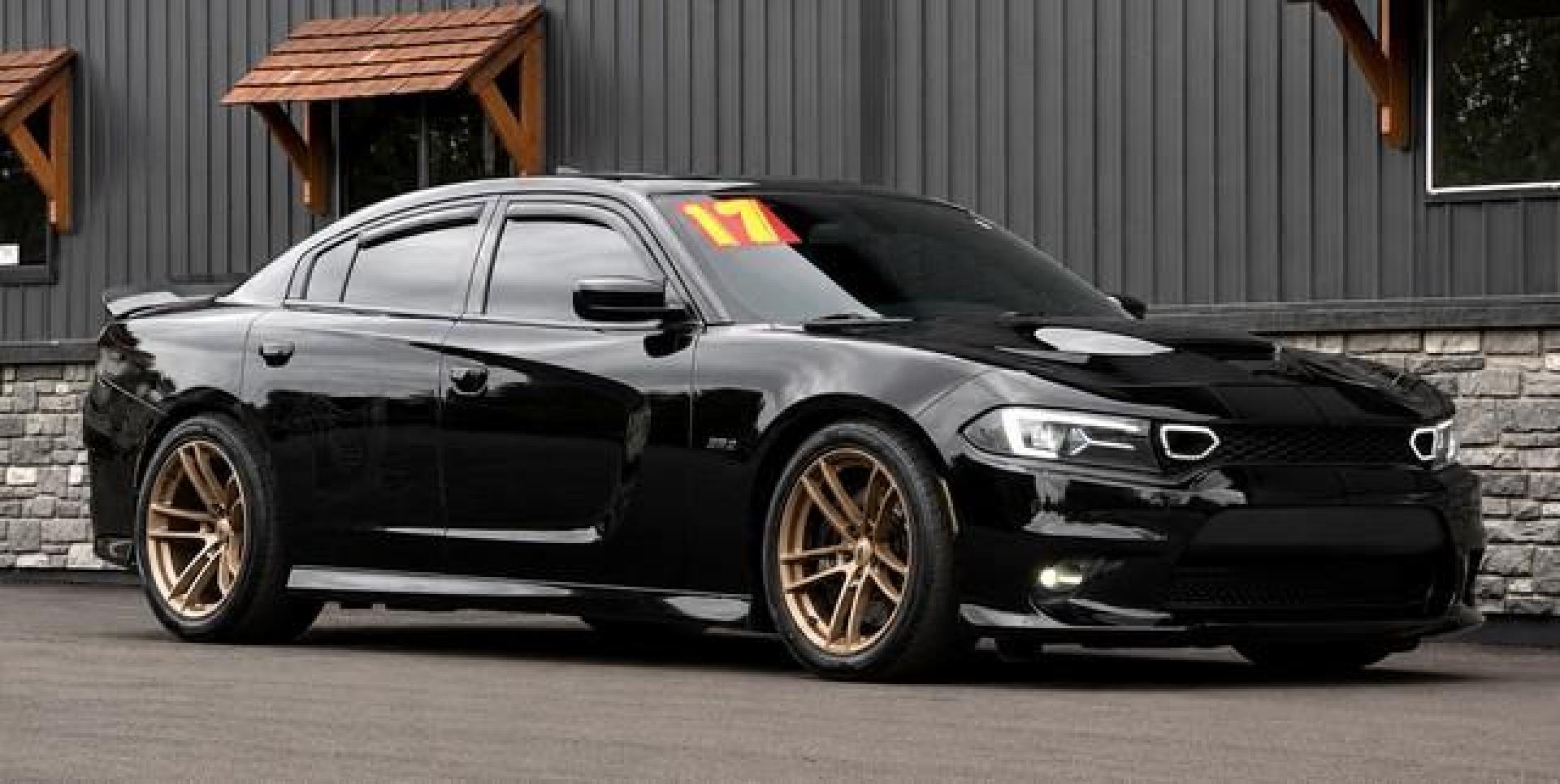 2017 BLACK DODGE CHARGER (2C3CDXGJ1HH) with an V8,6.4L(392 CID),OHV engine, AUTOMATIC transmission, located at 14600 Frazho Road, Warren, MI, 48089, (586) 776-3400, 42.485996, -82.974220- Photo#1