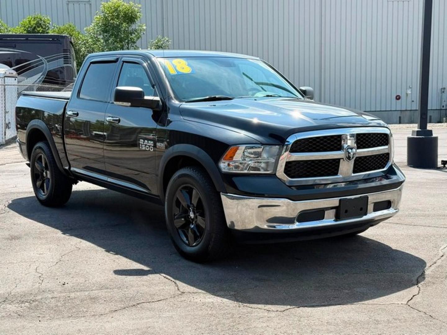 2018 BLACK RAM 1500 (1C6RR7LT6JS) with an V8,5.7L(345 CID),OHV engine, AUTOMATIC transmission, located at 14600 Frazho Road, Warren, MI, 48089, (586) 776-3400, 42.485996, -82.974220- Photo#3