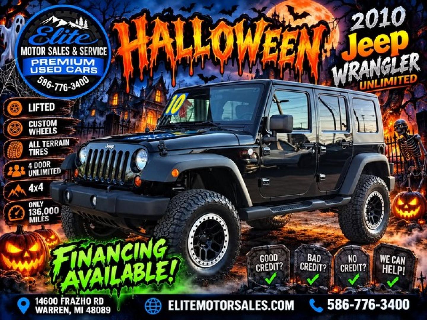2010 BLACK JEEP WRANGLER (1J4BA3H15AL) with an V6,3.8L(231 CID),OHV engine, AUTOMATIC transmission, located at 14600 Frazho Road, Warren, MI, 48089, (586) 776-3400, 42.485996, -82.974220- Photo#0