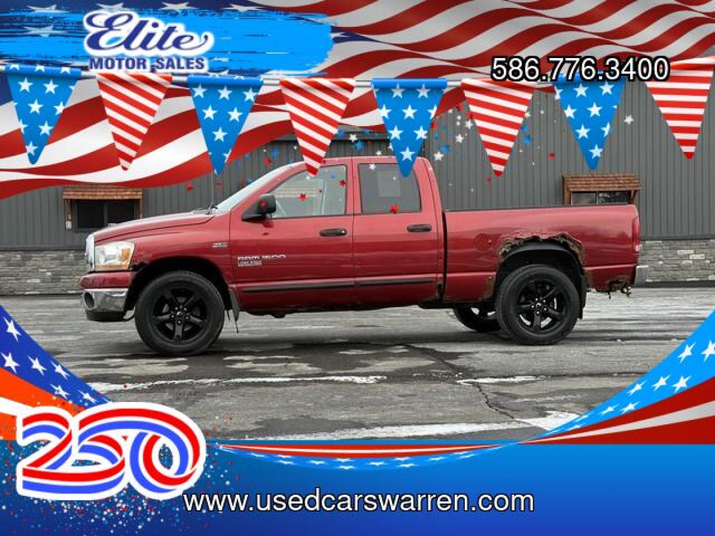 2006 BURGANDY DODGE RAM 1500 PICKUP (1D7HU18226S) with an V8,5.7L(345 CID),OHV engine, AUTOMATIC transmission, located at 14600 Frazho Road, Warren, MI, 48089, (586) 776-3400, 42.485996, -82.974220- Photo#0